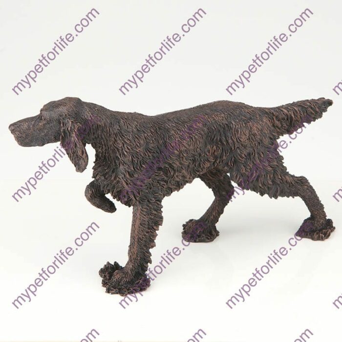 Bronze style dog cremation urn, english setter