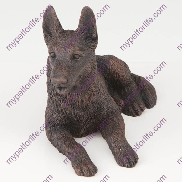 Bronze style dog cremation urn, german shepherd