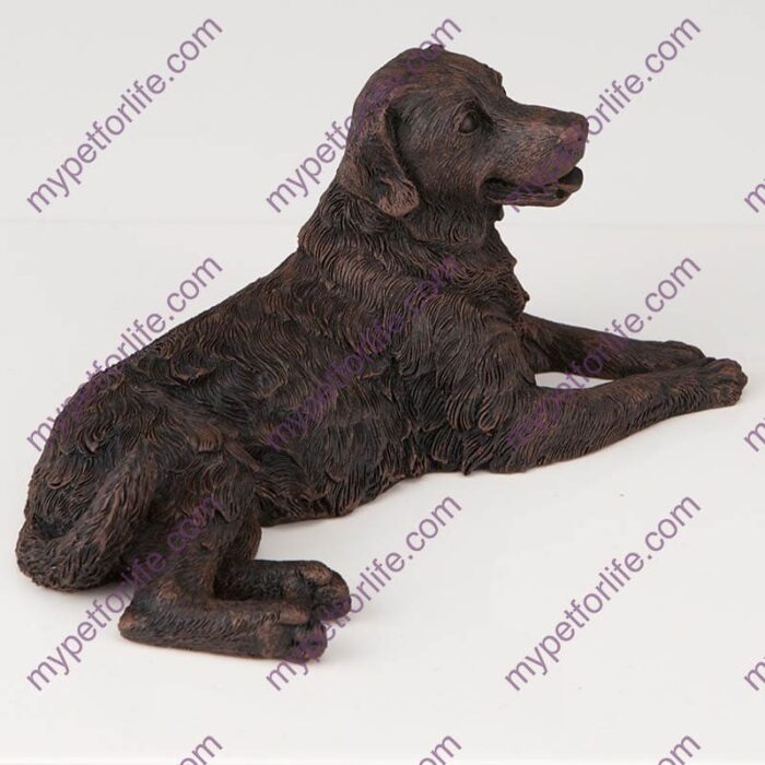 Bronze style dog cremation urn, golden retriever