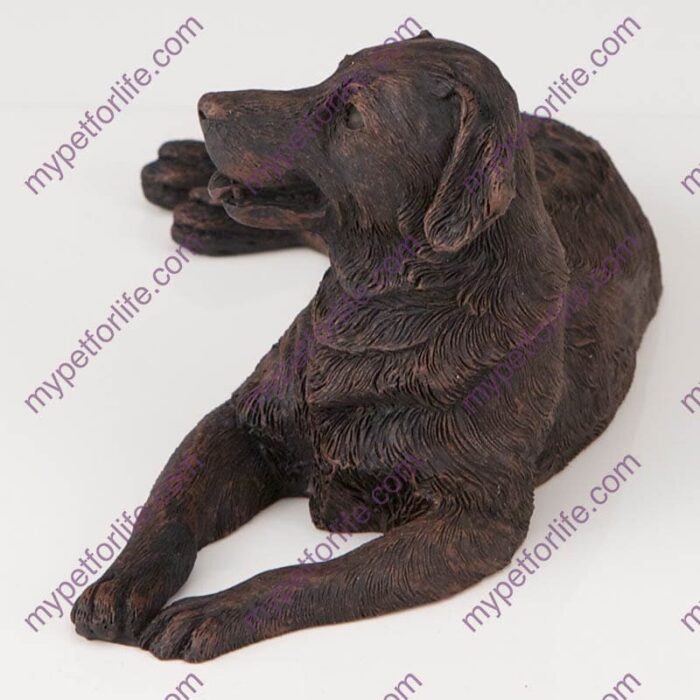 Bronze style dog cremation urn, golden retriever