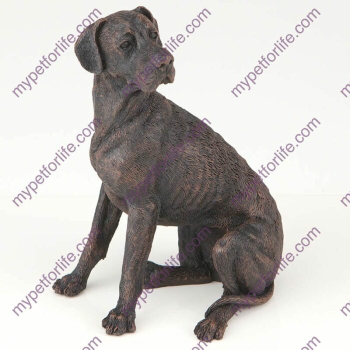 Bronze style dog cremation urn, great dane