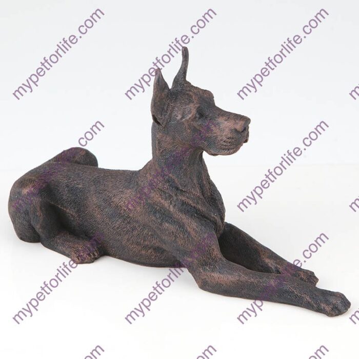 Bronze style dog cremation urn, great dane