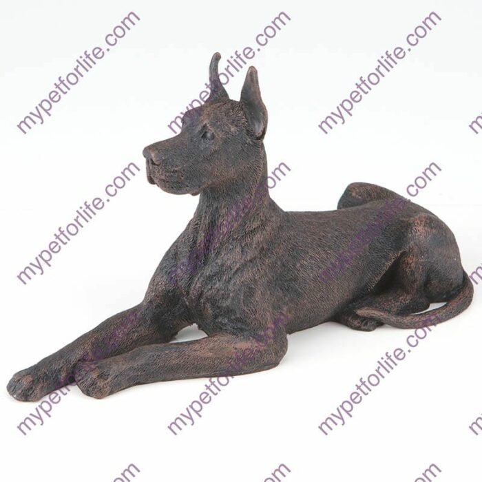 Bronze style dog cremation urn, great dane