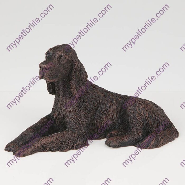 Bronze style dog cremation urn, irish setter