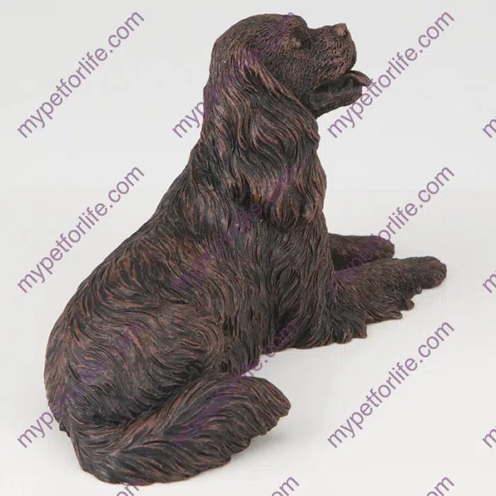 Bronze style dog cremation urn, king charles spaniel