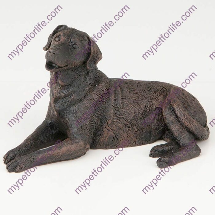 Bronze style dog cremation urn, labrador retriever