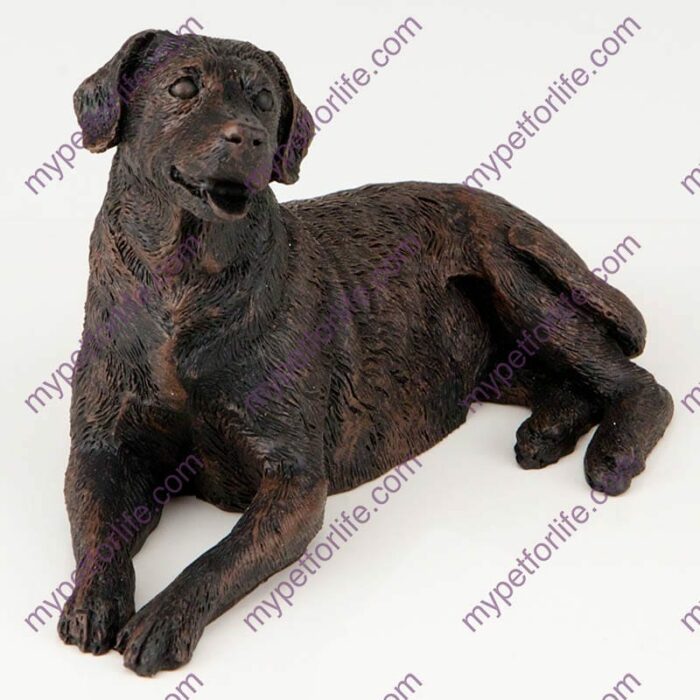 Bronze style dog cremation urn, labrador retriever