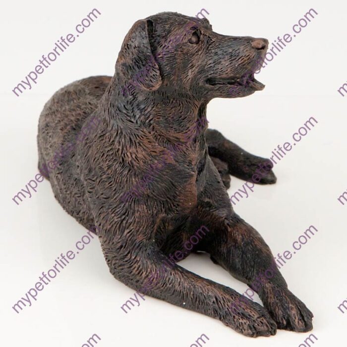 Bronze style dog cremation urn, labrador retriever