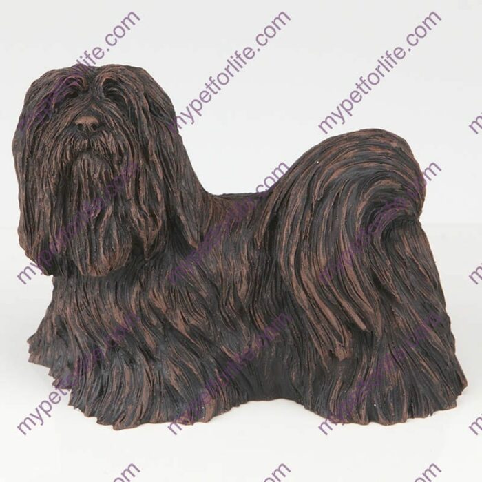 Bronze style dog cremation urn, maltese