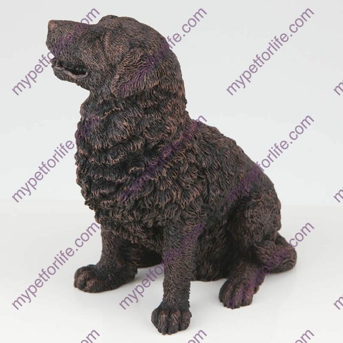 Bronze style dog cremation urn, newfoundland