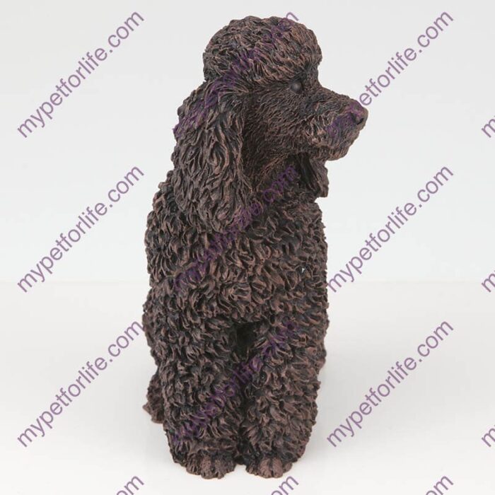 Bronze style dog cremation urn, poodle