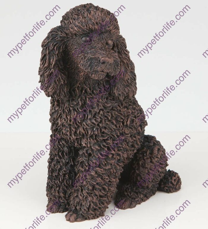 Bronze style dog cremation urn, poodle