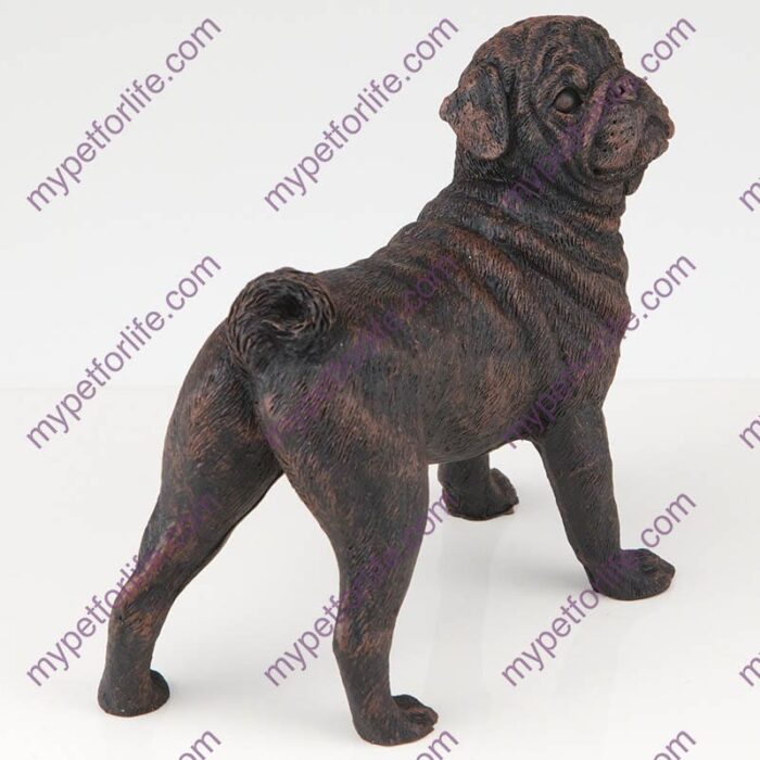 Bronze style dog cremation urn, pug