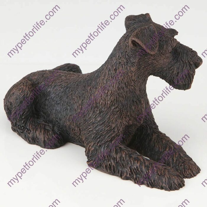 Bronze style dog cremation urn, schnauzer