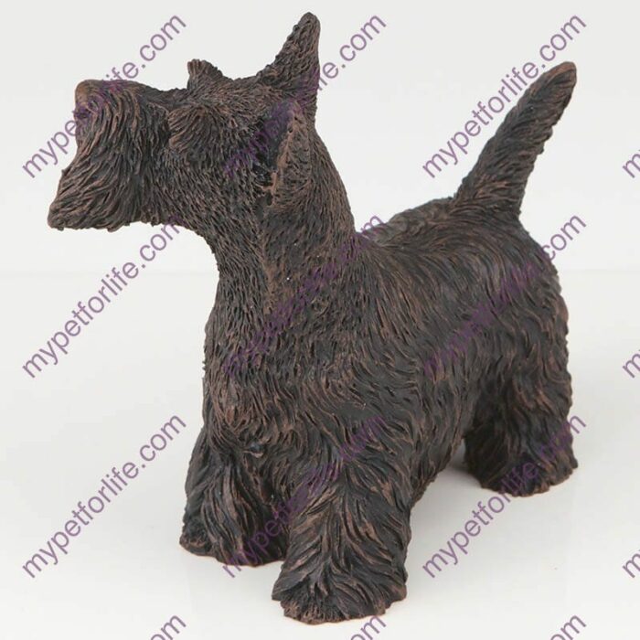 Bronze style dog cremation urn, scottish terrier