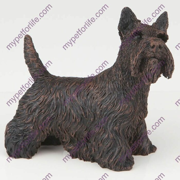 Bronze style dog cremation urn, scottish terrier