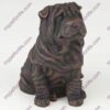 Bronze style dog cremation urn, shar pei