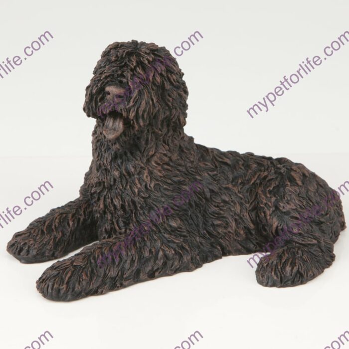 Bronze style dog cremation urn, sheepdog