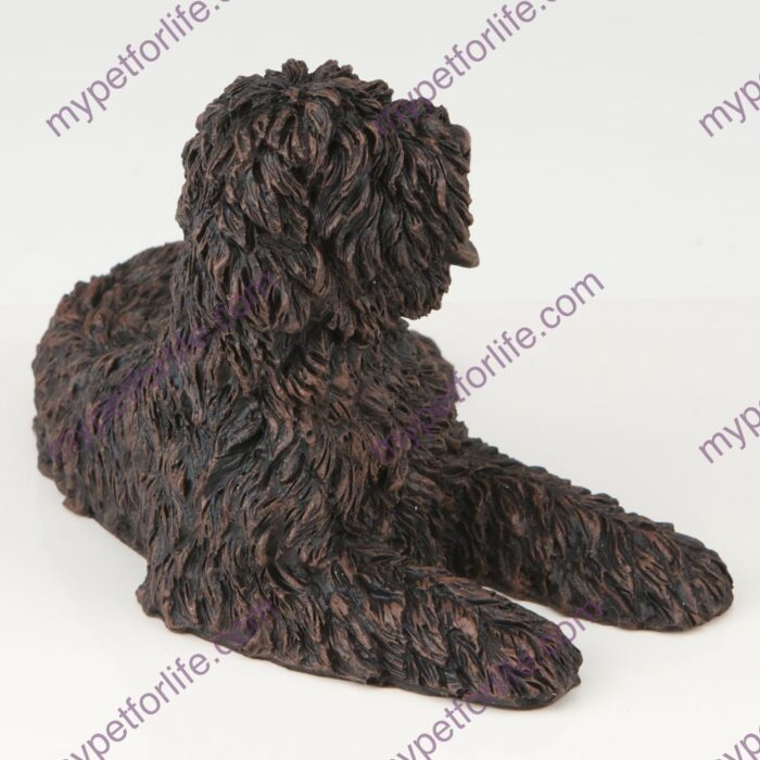 Bronze style dog cremation urn, sheepdog