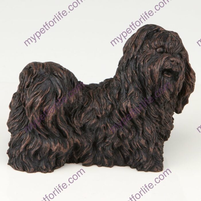 Bronze style dog cremation urn, shih tzu