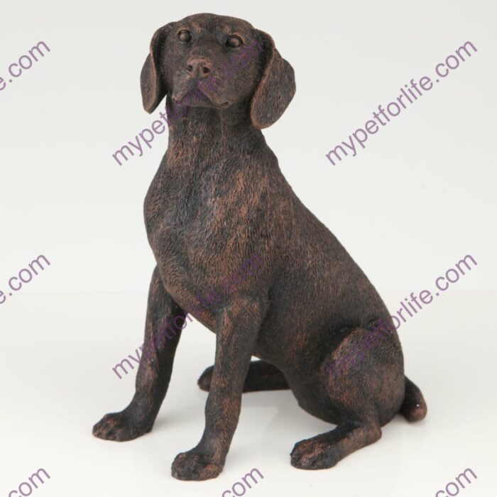 Bronze style dog cremation urn, weimaraner