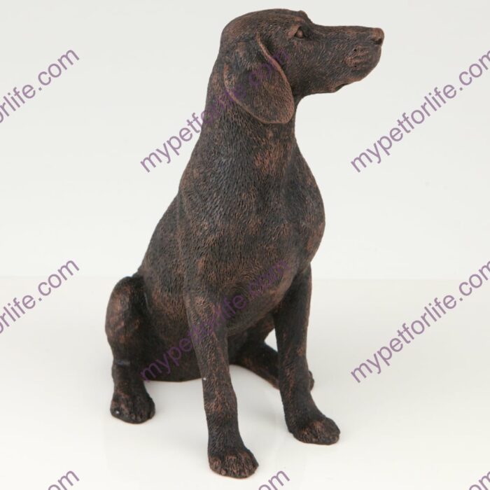 Bronze style dog cremation urn, weimaraner