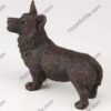 Bronze style dog cremation urn, welsh corgi