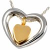 Stainless Steel Heart of Gold Memorial Cremation Pendant