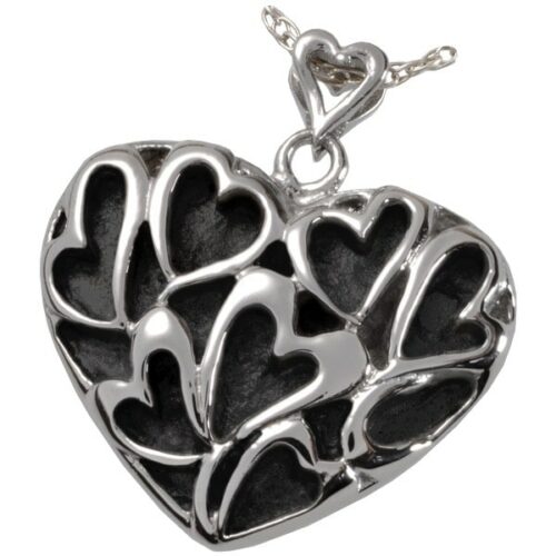 Heart of Hearts Stainless Steel Cremation Memorial Pendant, 6809