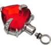 Red Majestic Heart memorial cremation pendant, stainless steel, opened