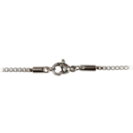 Stainless steel box chain, showing clasp