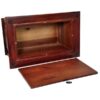 Cherry wood finish raised panel cremation urn, bottom open