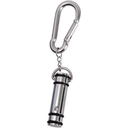 Cylinder Cremation Pendant Keychain with black rings and small jewel decoration