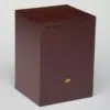 Red Cherry Finish MDF wood photo holder pet memorial urn, back view