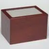 Red Cherry Finish MDF wood photo holder pet memorial urn, side view