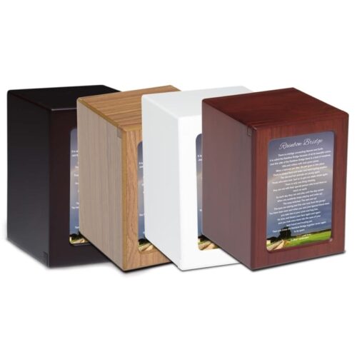 Rainbow Bridge MDF wood photo holder pet memorial urn, medium assortment