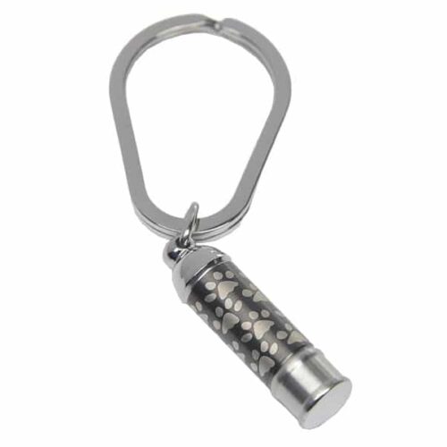 Stainless steel paw print cylinder memorial cremation pendant keychain