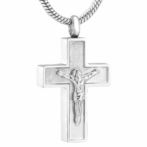 Stainless steel crucifix cross memorial cremation pendant