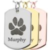 Dog tag actual paw print memorial cremation pendants - 3172