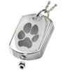 Dog tag actual paw print memorial cremation pendants - 3172PP-AH-S, open