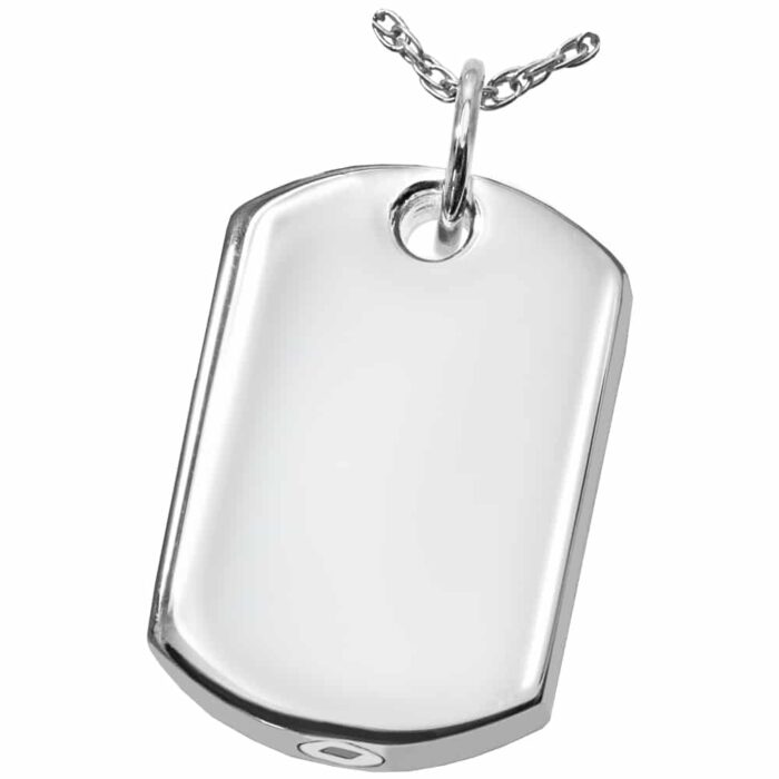 Dog tag actual paw print memorial cremation pendants - 3172PP-AH-S, plain