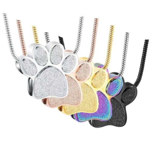 Mini Paw pet cremation urn memorial pendant - all colors