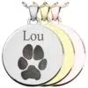 Actual noseprint or paw print round memorial cremation pendant