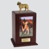 Bull Mastiff dog figurine atop a large tower photo cremation urn