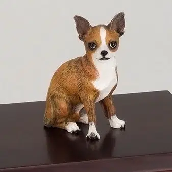 Brindle chihuahua dog figurine