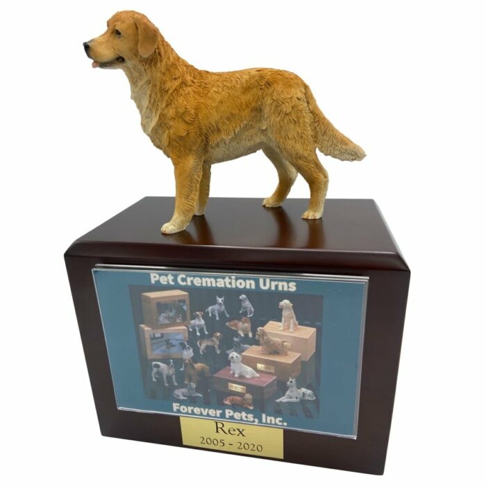 Gold Retriever dog figurine memorial funeral cremation urn