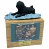 Black Pug dog photo holder memorial cremation urn