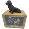 Basset Hound dog bronze look figurine memorial cremation pet urn