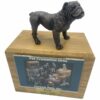 Bulldog dog bronze look figurine memorial cremation pet urn