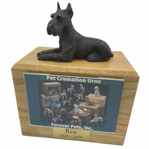 Schnauzer dog bronze look figurine memorial cremation pet urn